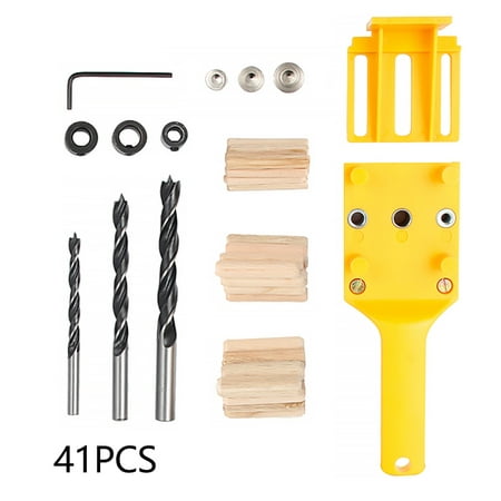 

ODOMY Handheld Woodworking Guide Wood Dowel Drilling Hole Saw Doweling Jig Drill Kits