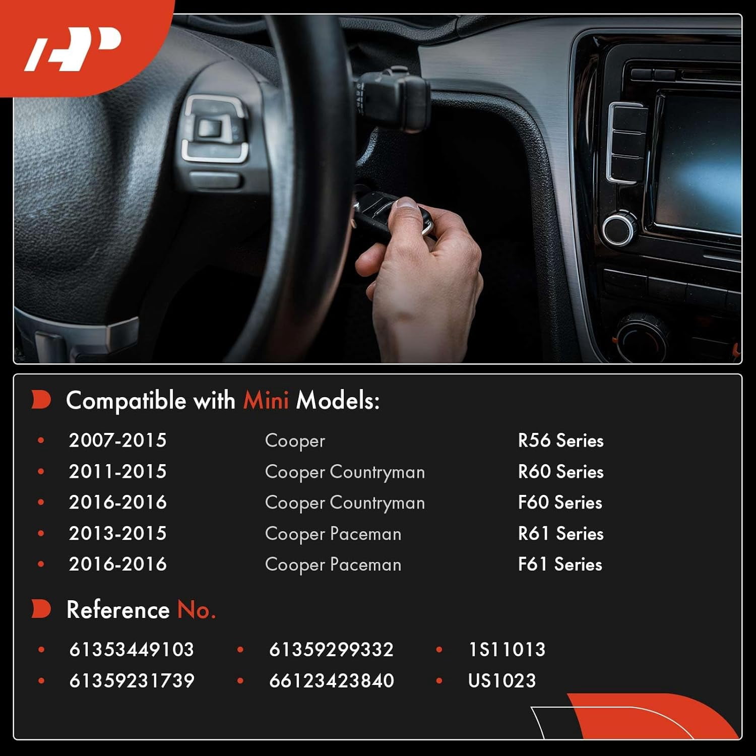 A-Premium 14 Pin Ignition Starter Switch Compatible with Mini Vehicle - Cooper 2007-2015, Cooper Countryman 2011-2016, Cooper Paceman 2013-2016, dashboard mount