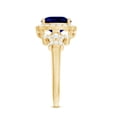 thumbnail image 4 of Rosec Jewels Lab Created Blue Sapphire Halo Ring with Diamond for Women - 8 mm, 10K Yellow Gold, US 5.00, 4 of 9