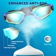 thumbnail image 3 of Lunettes de Natation Lunettes de Natation Imperméables Professionnelles Protection Anti-Buée 100% UV Pas de Fuite pour les Hommes Adultes Femmes Jeunes, 3 of 7