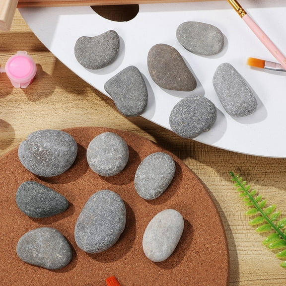 Pawsdot Natural Grey Pebbles 20Pcs for Craft Making, Polished, Safe to Paint