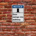 thumbnail image 5 of Door Swings Into Walkway Sign, Industrial Exit Gates or Doors Sign 8"x12" UV Resistant for Indoor Outdoor Workplace, 5 of 7