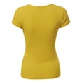 thumbnail image 3 of FashionOutfit Women's Short Sleeve Ribbed V-neck Plunge Top Various Colors, 3 of 4