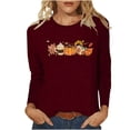 thumbnail image 2 of Simua Hauts Imprimés Floraux pour Femmes, Coupe Ample Décontractée, Col Rond, Manches Longues, T-Shirts Mignons, Tuniques Unies, 2 of 4