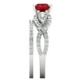 thumbnail image 3 of Clara Pucci 18K White Gold Round Cut 1Ct Simulated Tourmaline Engagement Ring + Matching Band - Luxury Box Included, 3 of 7