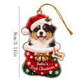 thumbnail image 3 of Christmas Acrylic Dog Ornament, 2D Flat Hanging Tree Pendant, Xmas Window Party Home Decor Use, 3 of 6