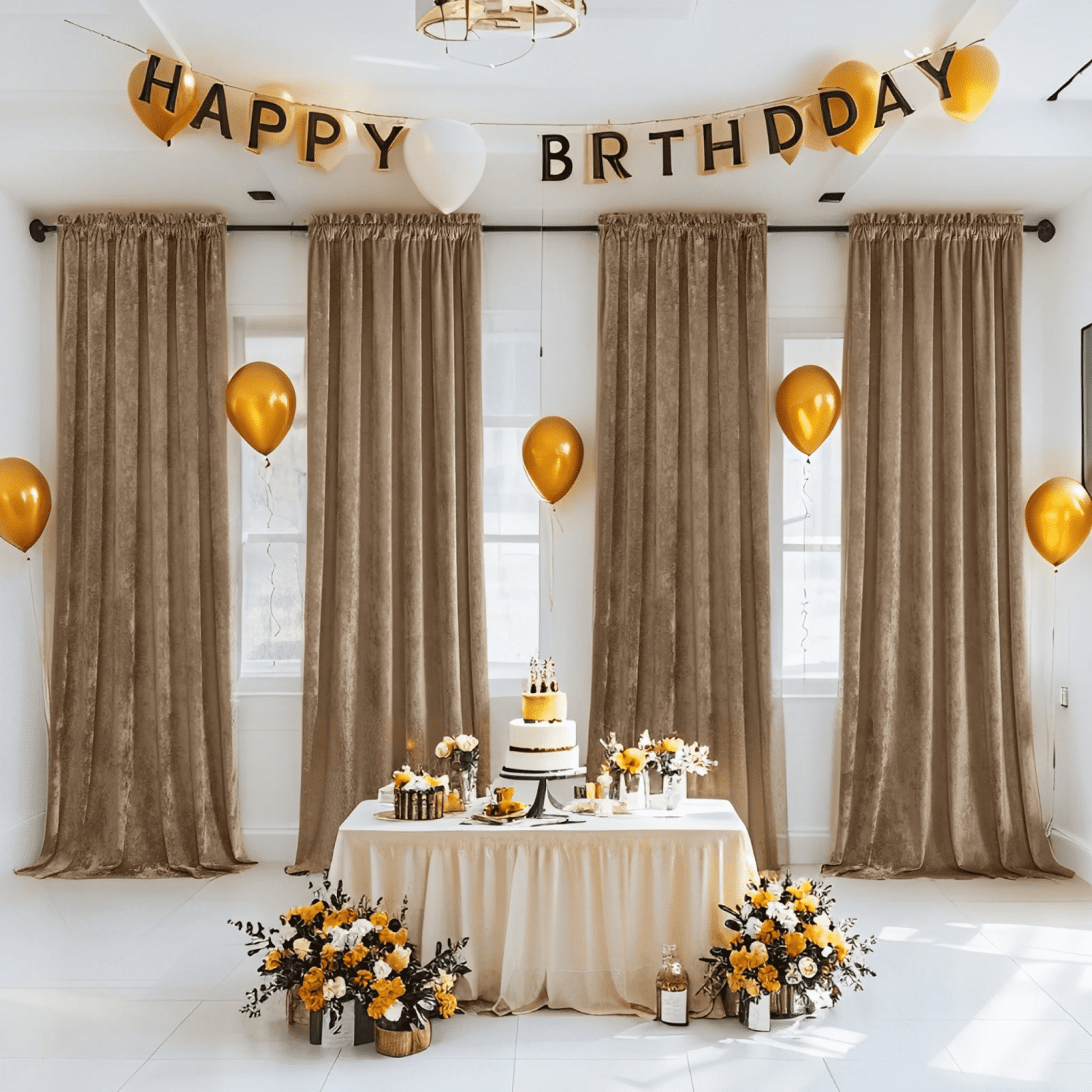 Crushed Velvet Curtains with Rod Pocket Luxurious Thermal Insulated Soundproof Drapes for Birthday Soft and Durable Light-Filtering Window Treatments, 4 Panels