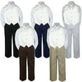 thumbnail image 1 of 4pc Boy Suit Set Ivory Off White Necktie Vest Baby Toddler Kid Formal Pants S-7, 1 of 2