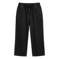 thumbnail image 7 of FUNUONY Capri Jeans for Women Drawstring High Rise Wide Leg Jeans with Pockets Summer Casual Relaxed Fit Cropped Denim Pants Black S-3XL, 7 of 7