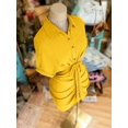 thumbnail image 3 of Orange Collared Single-Breasted Tie-Waist Short Sleeve Shirt Dress, 3 of 5