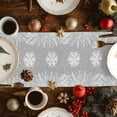 thumbnail image 3 of Burlap Table Runner 72 Inches Long,Winter Snowflake Pine Leaf Non-Slip Kitchen Table Runners for Dining Room Everyday Use Party Table Decorations White Botanical on Grey, 3 of 9