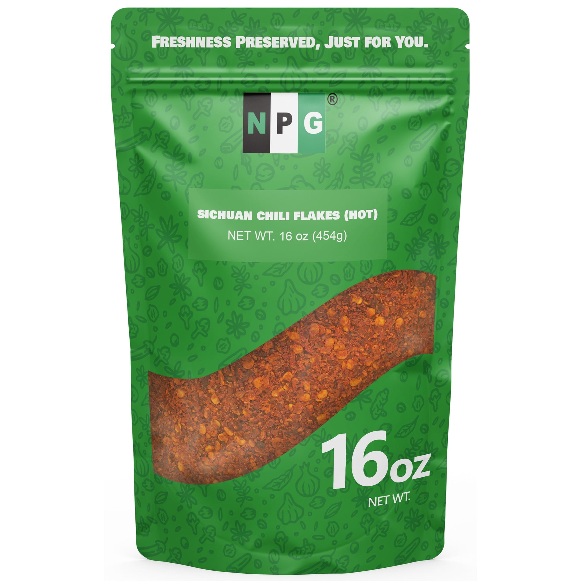NPG Authentic Sichuan Chili Flakes 16 Ounces, Hot, Szechuan Crushed Red Pepper Flakes Bulk, Essential Spice Seasoning for Kimchi, Chili Oil, Stir-fry, Pizza, Salads, and Tacos
