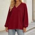 thumbnail image 5 of BUIGTTKLOP Oversized Sweatshirts for Women Casual V Neck Pullover Tops Long Sleeve Fall Fashion Tops, 5 of 8