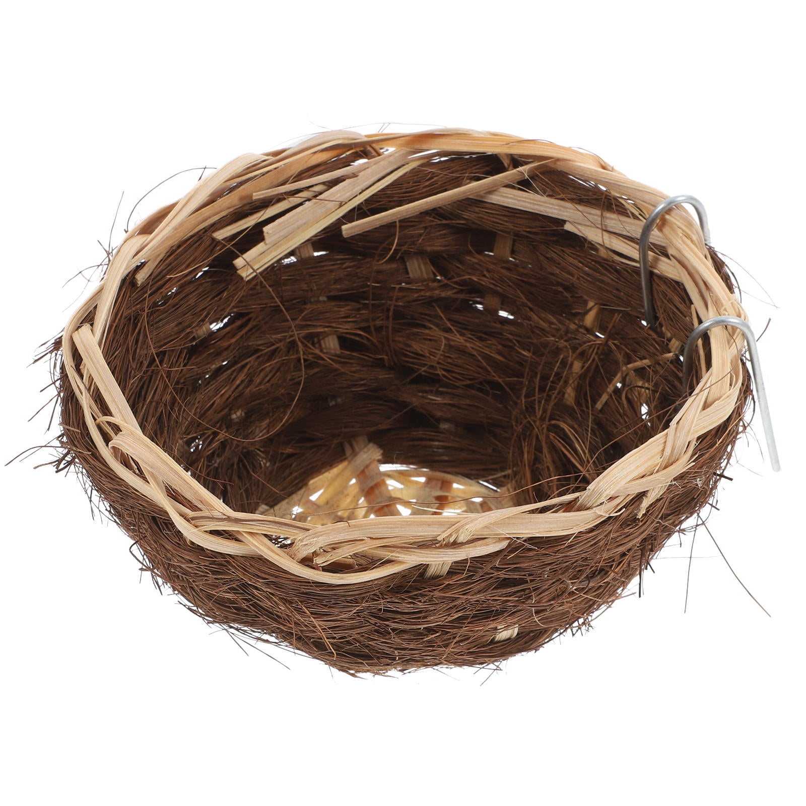 RENACLIPY Coffee Color Bird Cage Nest Handmade Natural Straw Parakeet Nest House for Birds