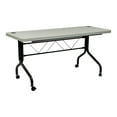thumbnail image 1 of Work Smart Worksmart FT Series - Mobile Rectangular Table with Contoured Corners, Black Base, 1 of 5