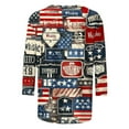 thumbnail image 5 of Plus Size American Flag Tunic Tops for Womens 4th of July Crewneck 3/4 Sleeve Tshirts Cute Butterfly Stars Striped Graphic Tees Teen Girls Fashion Memorial Day Patriotic Shirts Fashion Summer Top, 5 of 5