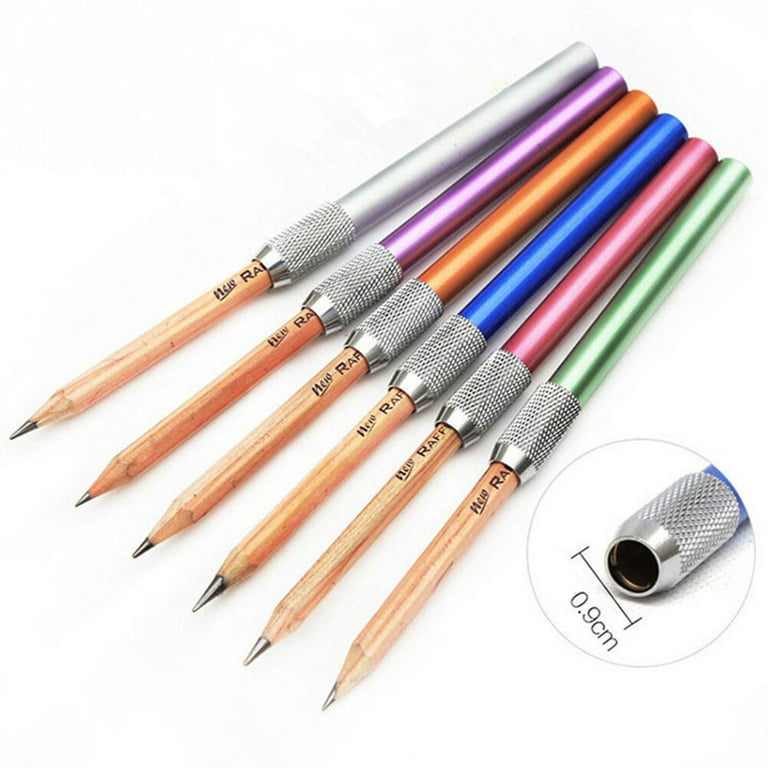 3pcs Metal Pencil Extender Sturdy Pencil Holder Lengthener Portable Pencil Extension Rod Artistic Drawing Supplies for Artists School Home (Random