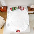 thumbnail image 5 of Manfei Chic Christmas Tree Twin Sheet Sets,Happy New Year Twin Fitted Sheet,White Green Red Flat Sheet For Girls Kids,Microfiber Bedroom Decor,3 Pieces, 5 of 7