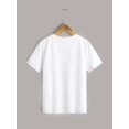 thumbnail image 2 of Tween Boy Ribbed Sporty Round Neck Slogan Graphic Print Casual T-Shirt, Short Sleeve, 2 of 5