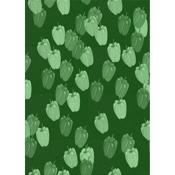 Ahgly Company Indoor Rectangle Patterned Dark Green Novelty Area Rugs, 2' x 3'
