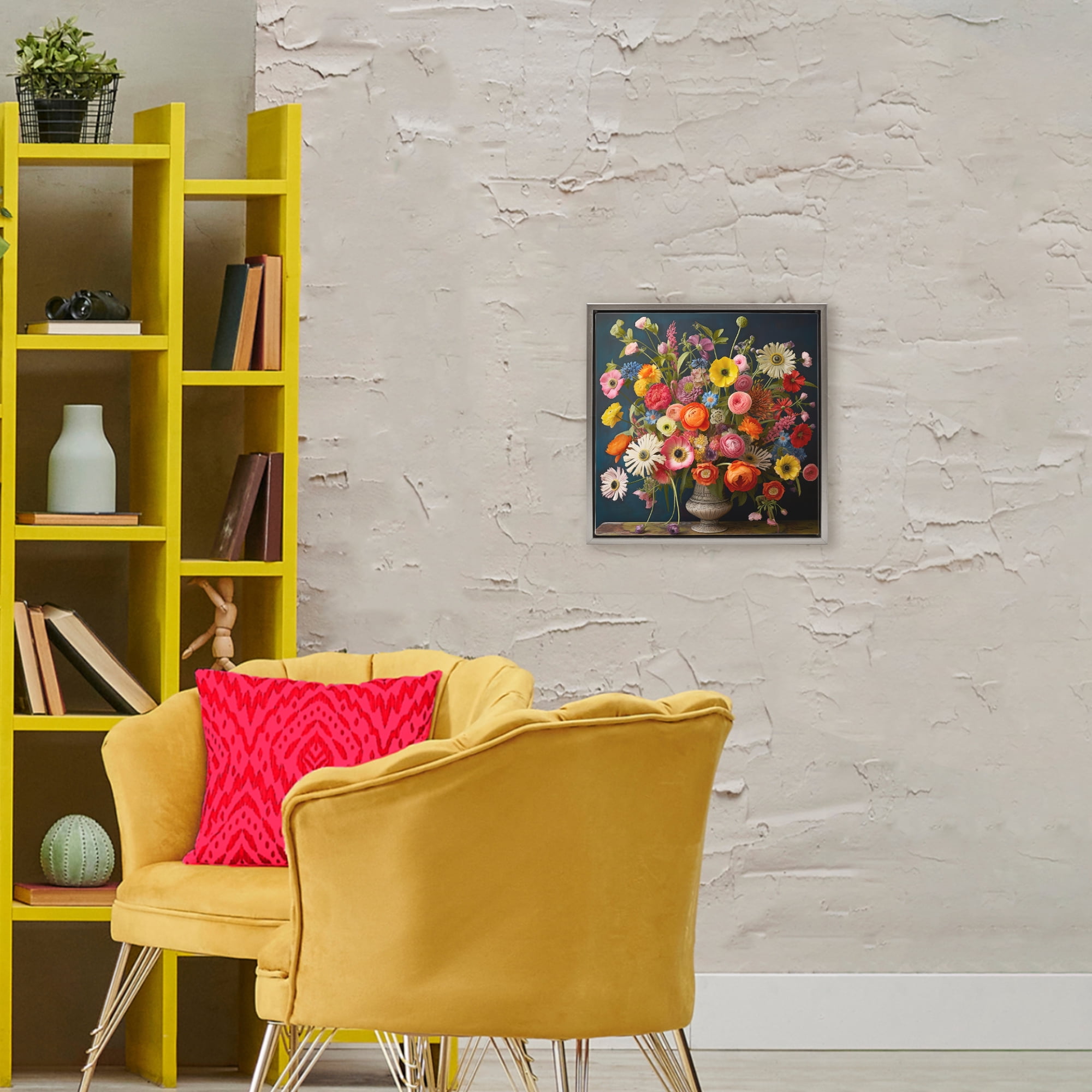 Stupell Industries Harmonious Garden Bouquet Gray Framed Floater Canvas Wall Art, design by Lazar Studio