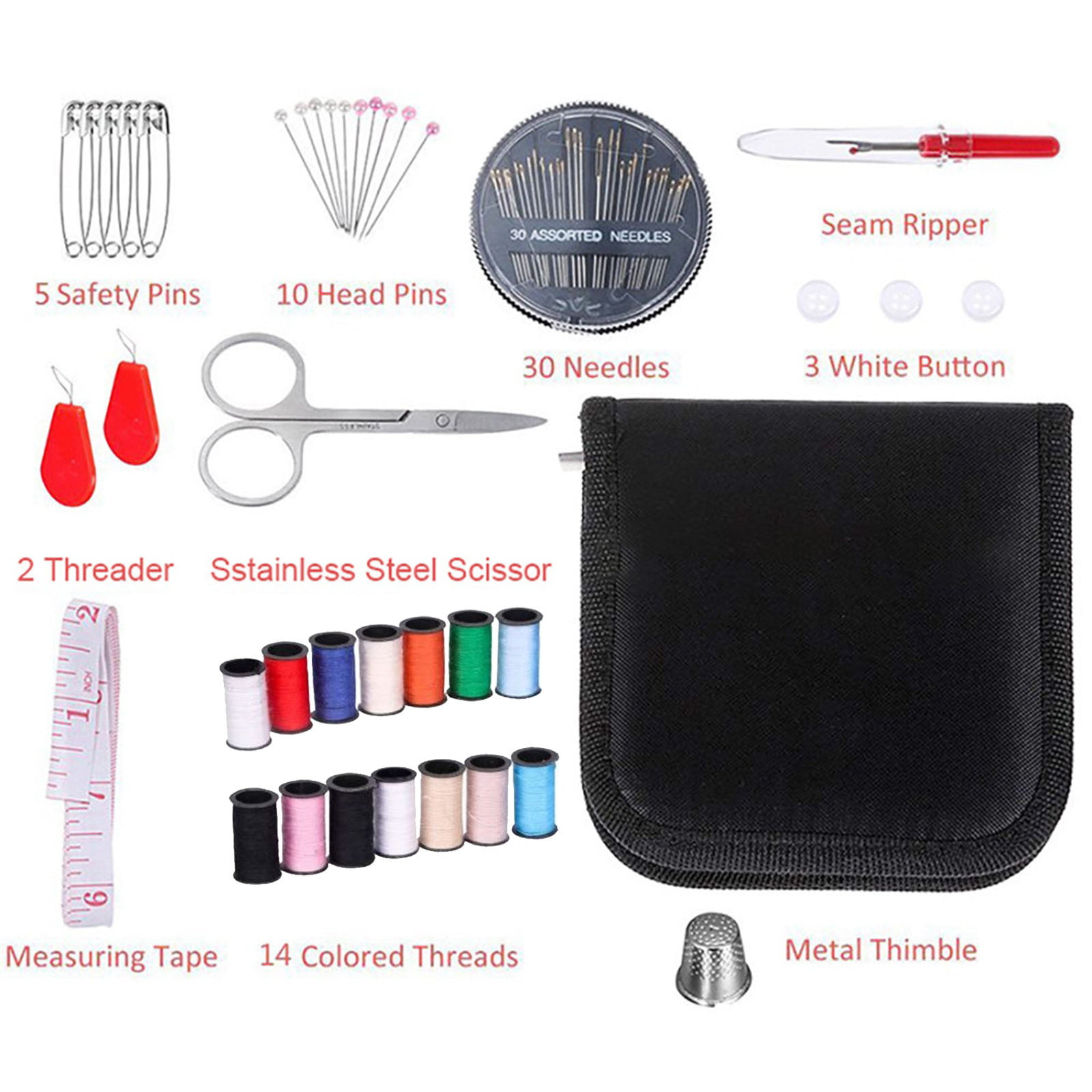Portable Travel Sewing Kit Mini Needle Thread Combination Set Buttons Pins  Storage Boxes Household Scissor Thimble Sewing Boxs