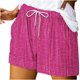 thumbnail image 1 of Pantalones Cortos Sueltos para Mujeres Ilustración de Moda de Verano Encaje Hasta Bolsillo Elástico Pantalones Cortos Casuales, 1 of 5