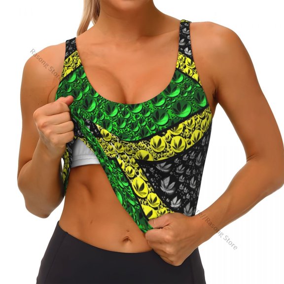 Yoga Vest Women Gym Sports Crop Tops One Love Jamaican Streetwear Workout Breathable Tank Top Female
