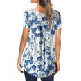 thumbnail image 5 of Pntutb Womens Summer Tunic Tops Short Sleeve Clearance Casual V Neck Hide Belly Tee Blouses, 5 of 6