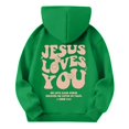 thumbnail image 6 of Grblisyd Boys Girls Graphic Hoodies Cute JESUS LOVES YOU Letter Print Long Sleeve Pullover Hoodie Sweatshirt, 6 of 6