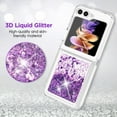 thumbnail image 2 of for Samsung Z Flip 5 Case Glitter, Shockproof Clear TPU Liquid Glitter Case, Bling Purple Glitters Case for Samsung Z Flip 5 for Women, 2 of 7