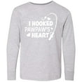 thumbnail image 3 of Inktastic I Hooked Pawpaw's Heart with Fishing Rod Long Sleeve Youth T-Shirt, 3 of 5