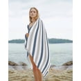 thumbnail image 2 of Blue Gray Striped Beach Towels Oversized Super Absorbent, Farmhouse Stripe Art Lightweight Bath Towel Quick Dry Sets For Bathroom/Pool/Rv Camping/Beach Play/Gym Room/Picnic 30"x60", 2 of 8