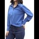 thumbnail image 2 of Blusa Elegante de Larga para Mujer, Estilo Informal, con Cuello Abotonado y Plisada Al Frente. Azul XXL, 2 of 10