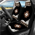 thumbnail image 2 of Yuyamidu Aztec Western Car Seat Covers Full Set with Steering Wheel Cover Safe Belt Pads Geometric Headrest Covers Coasters Key Ring Car Center Console Cover Fit for SUV Van, 14 Pack, 2 of 7
