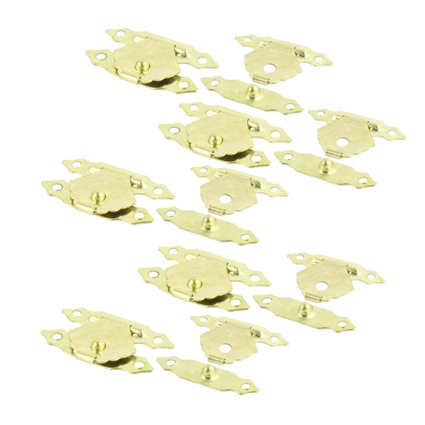 Ganchos de aleación de casa Unique Bargains, cerradura de caja tallada, tono dorado, 10 piezas