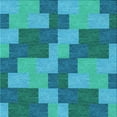 thumbnail image 1 of Ahgly Company Machine Washable Indoor Square Transitional Dark Cyan Green Area Rugs, 7' Square, 1 of 7