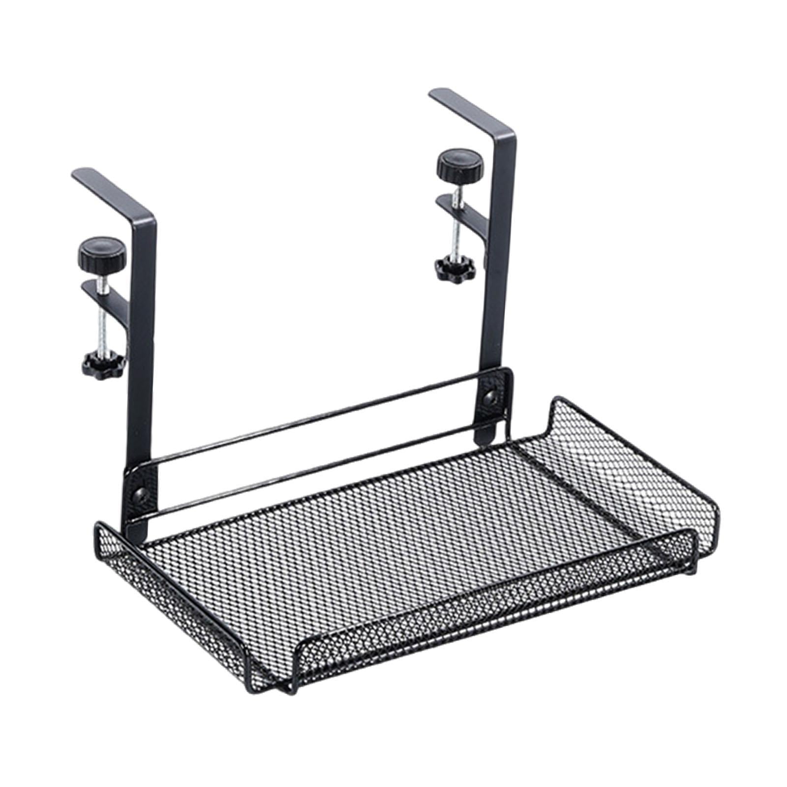 Fiocias Under Desk Cable Organizer Cable Management Tray Rack with Clamp Multifunctional Black