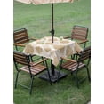 thumbnail image 4 of Outdoor Tablecloths with Umbrella Hole & Zipper, Light Brown Moroccan 54x54 Inch Square Tablecloths, Modern Geometric Abstract Art Waterproof Table Cloth, Patio/Pool/Picnic Table Covers, 4 of 8
