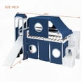 thumbnail image 2 of Blue Twin Size Loft Bed with Tent and Tower - Playhouse Inspired Fun, 2 of 22