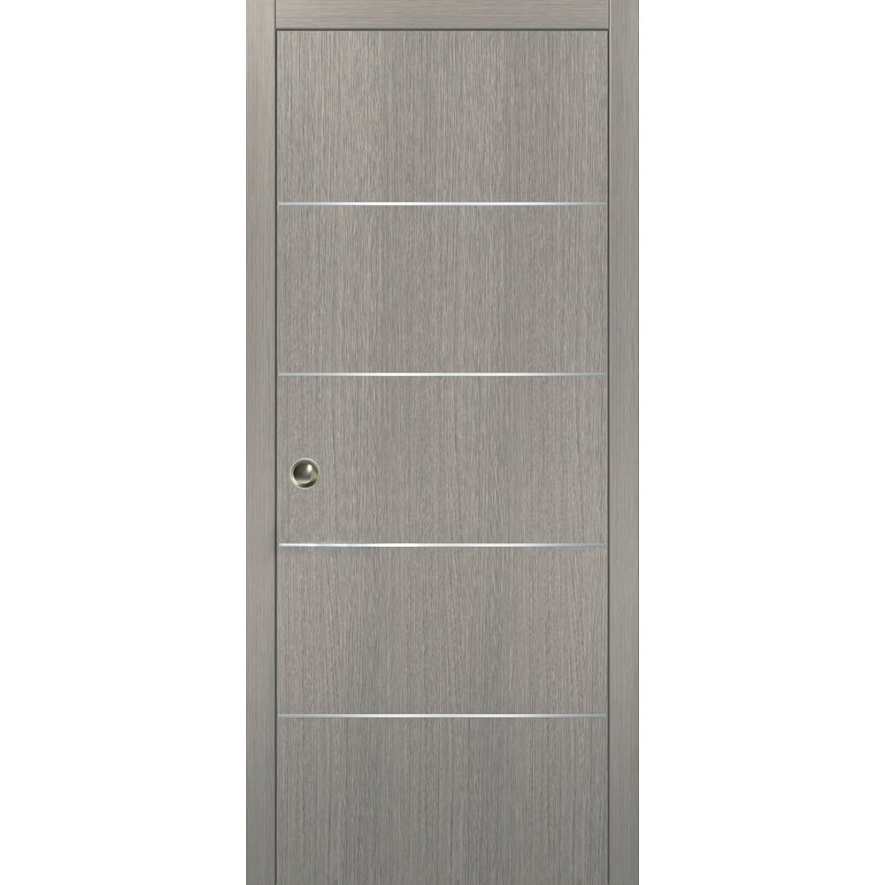 Modern Pocket Door 30 x 80 with Frames Planum 0020 Grey Oak Kit