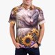 thumbnail image 1 of Balery Warm Sunflower Sleeping Cat Camisa Polo de Hombre con Estampado, de Manga Corta y Tejido Medio, Camisa Tipo Golf Polo-Small, 1 of 6