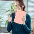 thumbnail image 3 of A5 Zipper Notebook PU Leather Portfolio 21x13.5cm 200 Pages Lined Paper Document Organizer, Pink, 3 of 5
