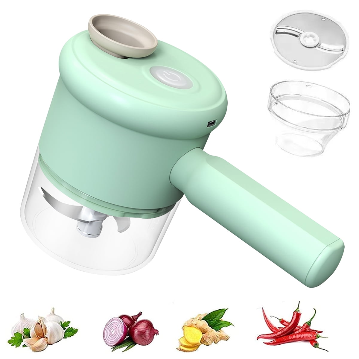 kitwin Electric Garlic Chopper Portable Vegetable Slicer Set Handheld