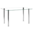 thumbnail image 5 of Tcbosik 53.1-Inch Glass Dining Table with Silver Metal Legs, Rectangular Kitchen Table for Home Dining Room (Clear), 5 of 7