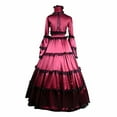 thumbnail image 3 of Busydd Womens Dresses Vintage Long Sleeve Victorian Dress for Women Pleated Lace Medieval Renaissance Costume Court Gothic Dress Long Evening Gown L, 3 of 3