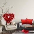 thumbnail image 3 of Pre-Lit Valentine Heart Shaped Wreaths, Red Tinsel Heart Shaped Wreaths with Foil and LED Light Hearts Love Hanging for Valentine's Day Wedding Front Door Wall Window Mantel Decor, 3 of 9