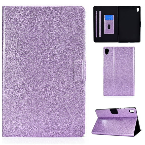 Dteck Lenovo Tab M10 HD 2nd Gen Case 10.1 Inch 2020 (Model: TB-X306F TB-X306X), Glitter PU Leather Stand Protective Folio Case Auto Wake Sleep Smart Cover for Lenovo Tab M10 HD 10.1" , Purple
