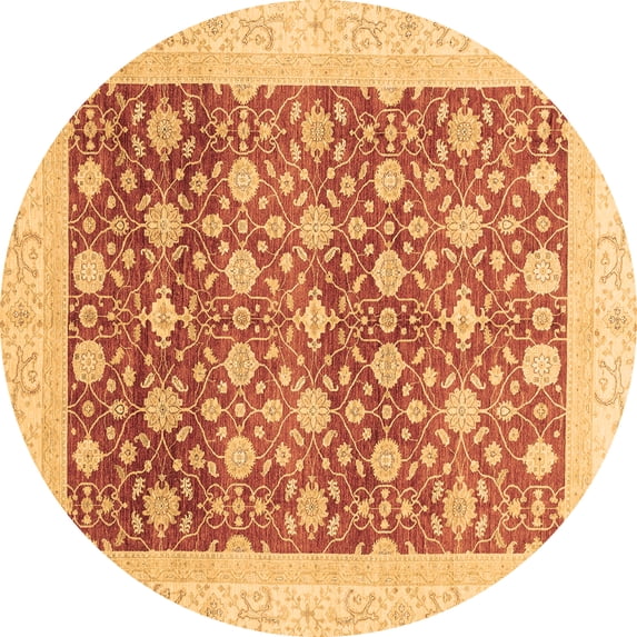 Ahgly Company Indoor Round Oriental Brown Modern Area Rugs, 6' Round
