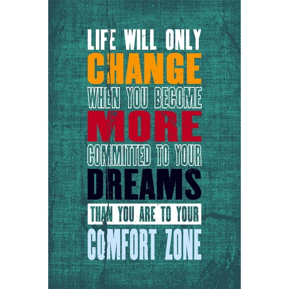 Ezposterprints Motivational Inspirational Posters for Home Office School Classroom Kidsroom - Motivational Quotes Poster Printing - Wall Art Print - 'CHANGE-MORE-DREAMS' - 12X18 inches